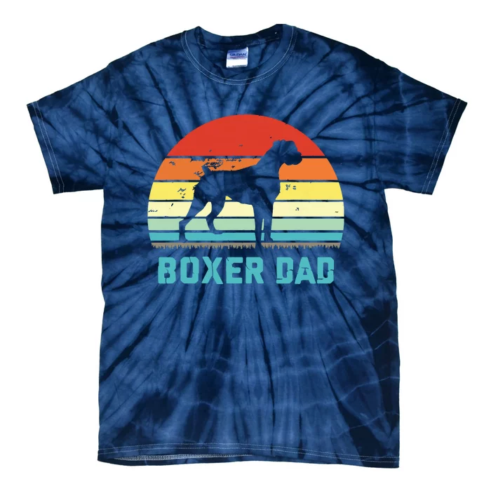 Vintage Boxer Dad Dog Lover Tie-Dye T-Shirt