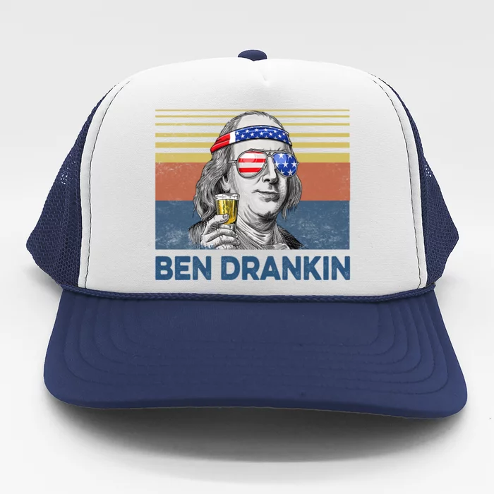 Vintage Ben Drankin Funny Gift Trucker Hat