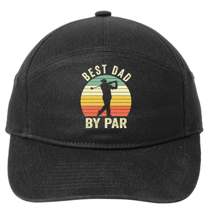 Vintage Best Dad By Par Fathers Day Golfing 7-Panel Snapback Hat