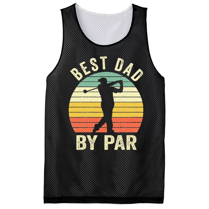 Vintage Best Dad By Par Fathers Day Golfing Mesh Reversible Basketball Jersey Tank