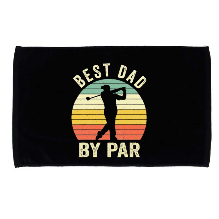 Vintage Best Dad By Par Fathers Day Golfing Microfiber Hand Towel