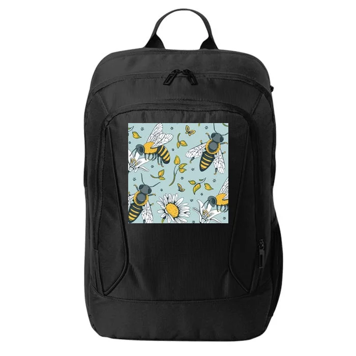 Vintage Bees Daisy Floral City Backpack