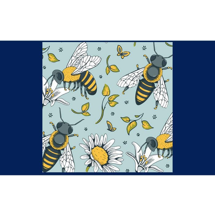 Vintage Bees Daisy Floral Bumper Sticker