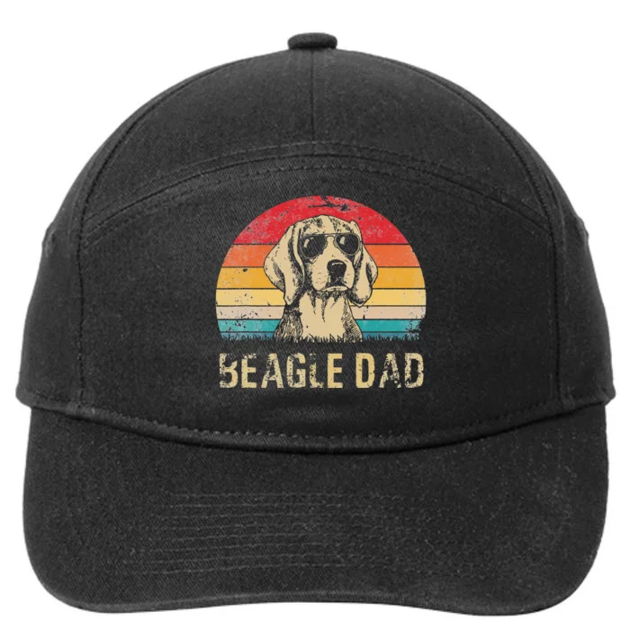 Vintage Beagle Dad Funny Beagle Dog Dad Fathers Day 7-Panel Snapback Hat