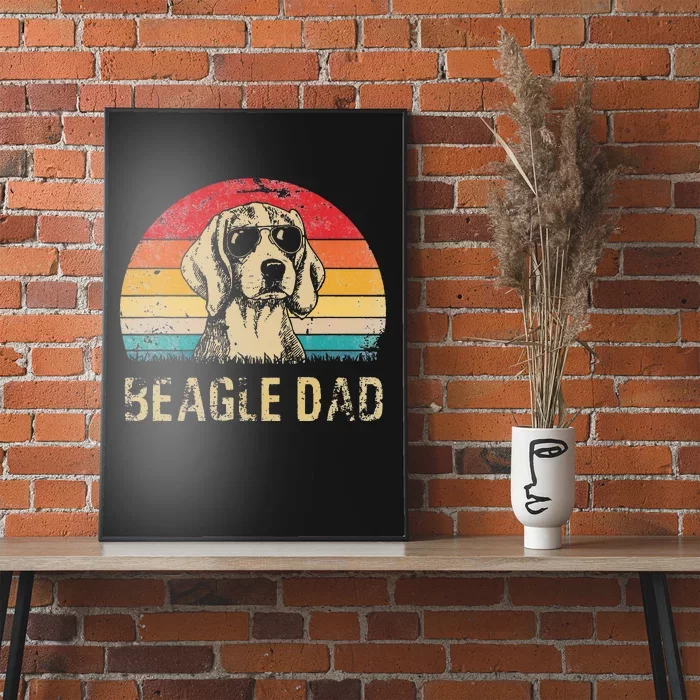 Vintage Beagle Dad Funny Beagle Dog Dad Fathers Day Poster