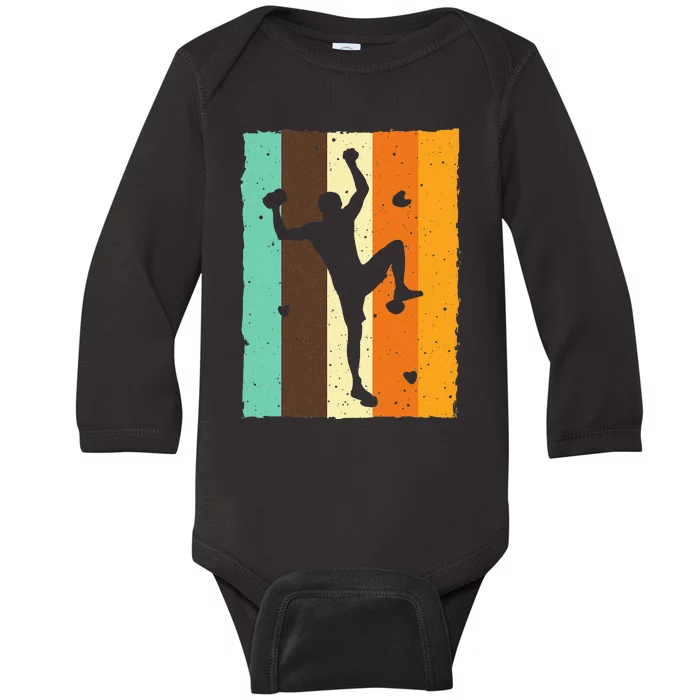 Vintage Bouldering Design Rock Climbing For Men Women Kids Baby Long Sleeve Bodysuit