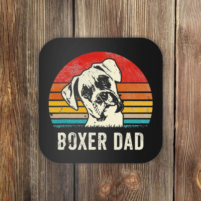 Vintage Boxer Dad Ever Daddy Gifts Dog Dad Father Coaster