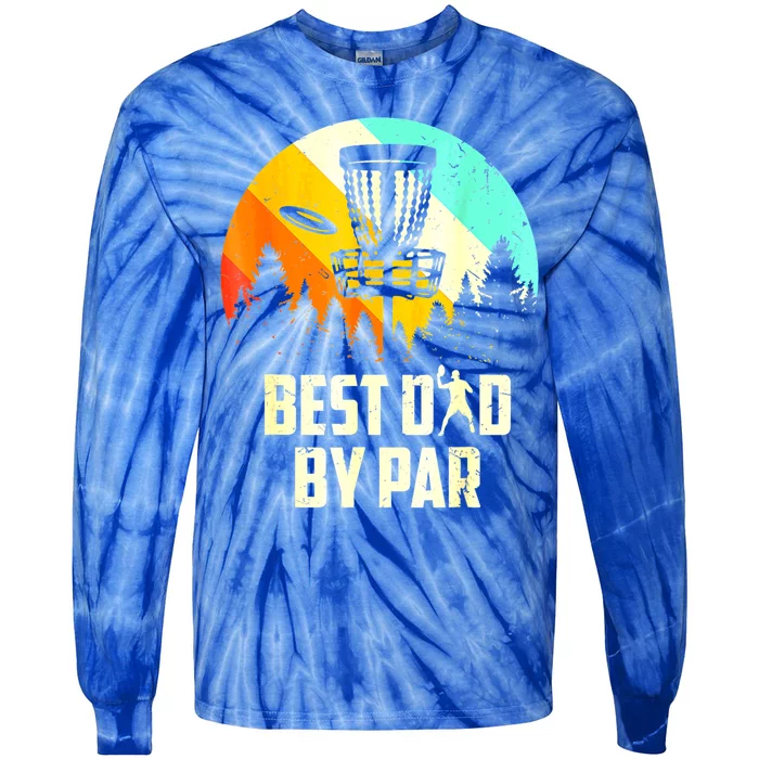 Vintage Best Dad By Par Disc Golf Dad Fathers Day Gift Tie-Dye Long Sleeve Shirt