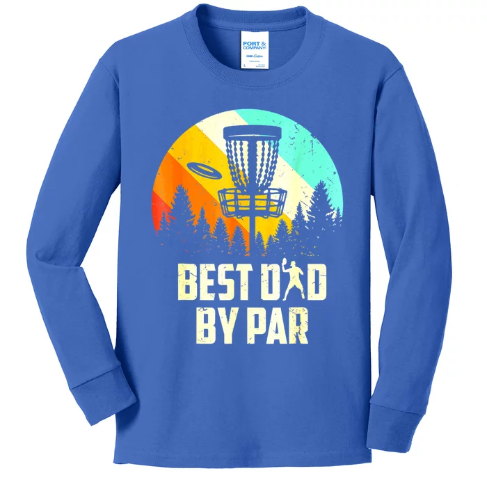 Vintage Best Dad By Par Disc Golf Dad Fathers Day Gift Kids Long Sleeve Shirt