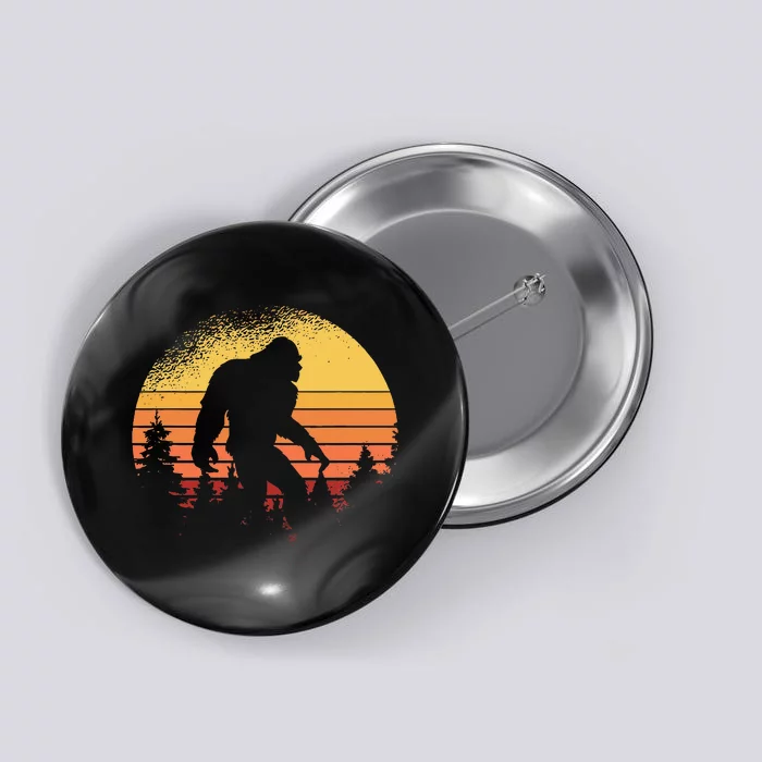 Vintage Bigfoot Enthusiast Seeker Silhouette Cryptid Gift Button