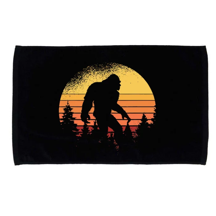 Vintage Bigfoot Enthusiast Seeker Silhouette Cryptid Gift Microfiber Hand Towel