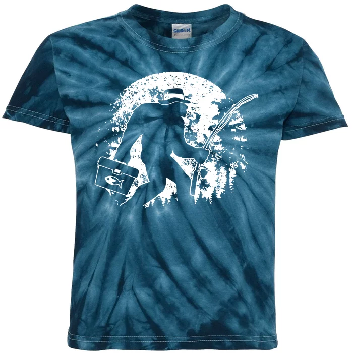 Vintage Big Foot Fishing Kids Tie-Dye T-Shirt