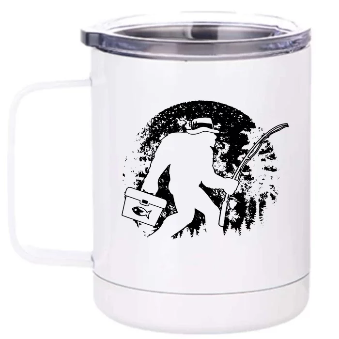 Vintage Big Foot Fishing Front & Back 12oz Stainless Steel Tumbler Cup