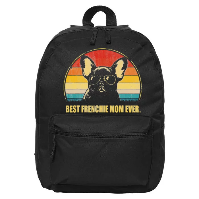 Vintage Best Frenchie Mom Ever Dog Lover for Mother's Day 16 in Basic Backpack