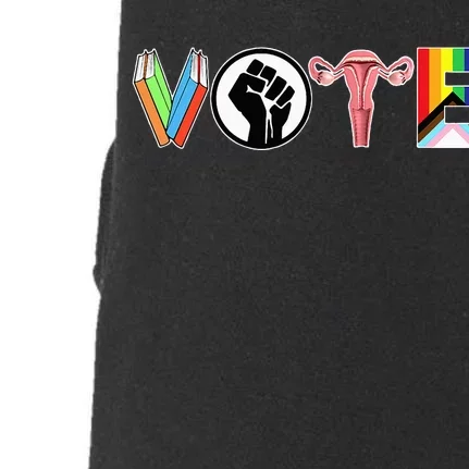 Vote Books Fist Ovaries Lgtbq Doggie 3-End Fleece Hoodie