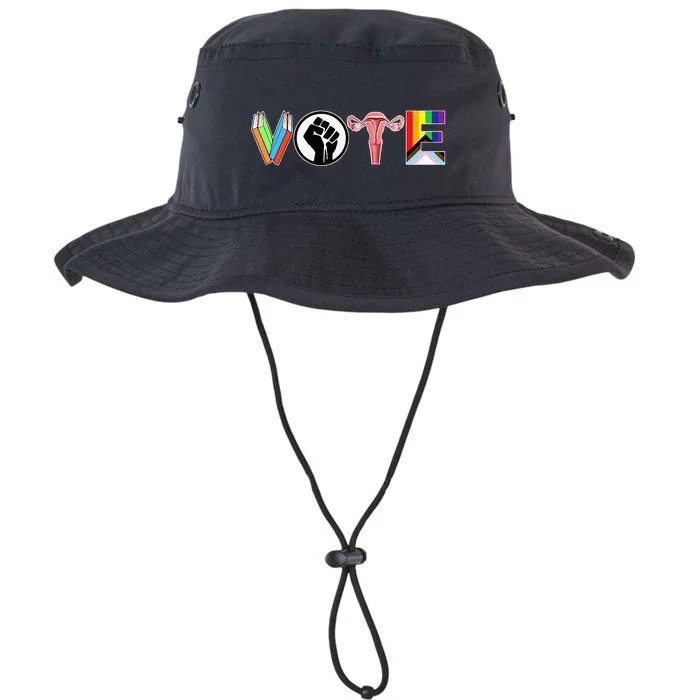 Vote Books Fist Ovaries Lgtbq Legacy Cool Fit Booney Bucket Hat