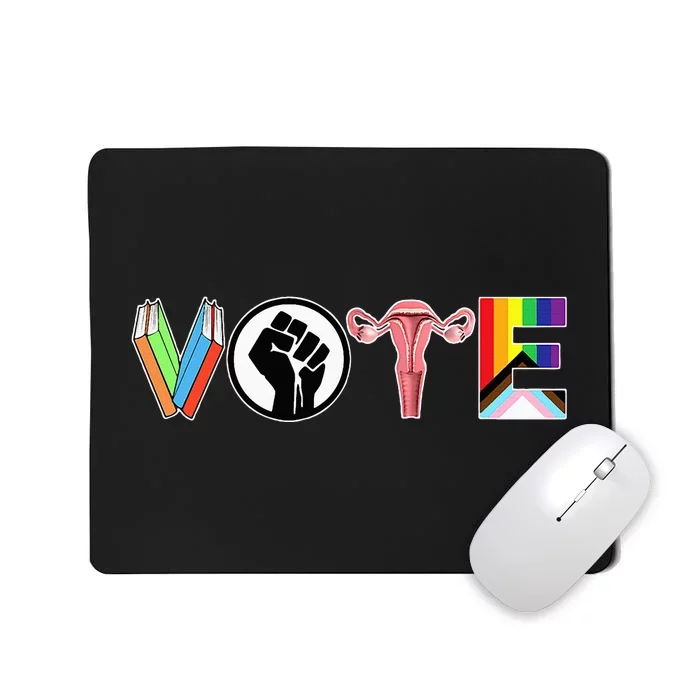 Vote Books Fist Ovaries Lgtbq Mousepad