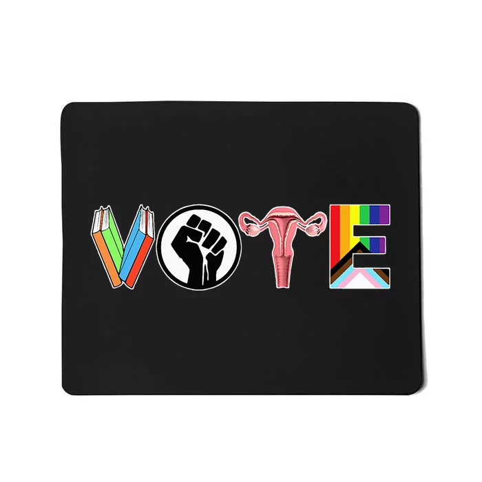 Vote Books Fist Ovaries Lgtbq Mousepad