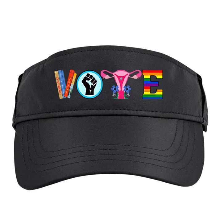 Vote Books Fist Ovaries Lgtbq Adult Drive Performance Visor