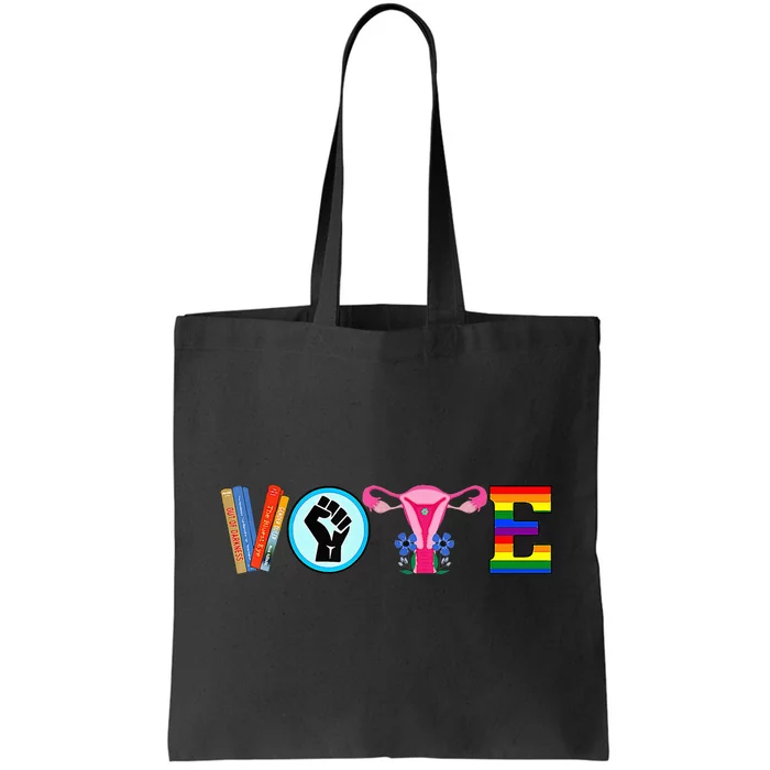 Vote Books Fist Ovaries Lgtbq Tote Bag