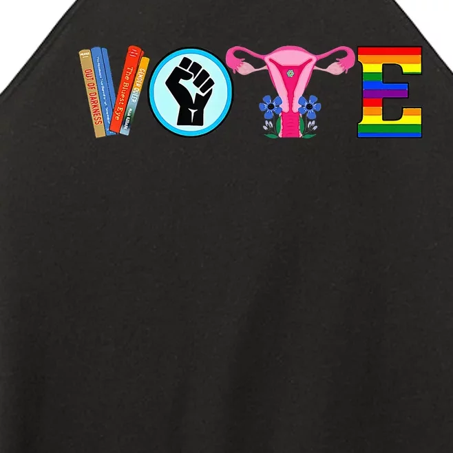 Vote Books Fist Ovaries Lgtbq Women’s Perfect Tri Rocker Tank