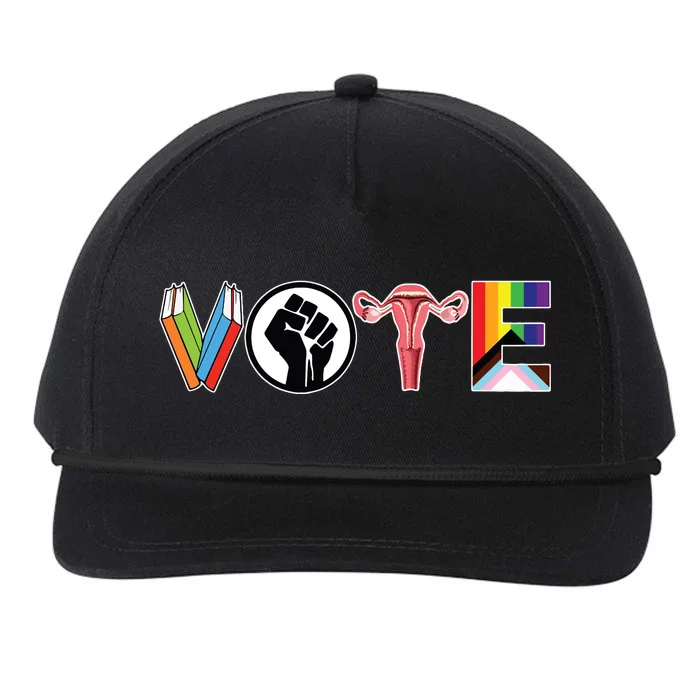 Vote Books Fist Ovaries Lgtbq Snapback Five-Panel Rope Hat