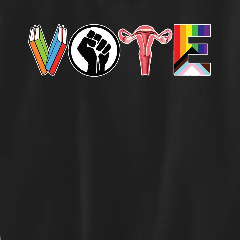 Vote Books Fist Ovaries Lgtbq Kids Sweatshirt