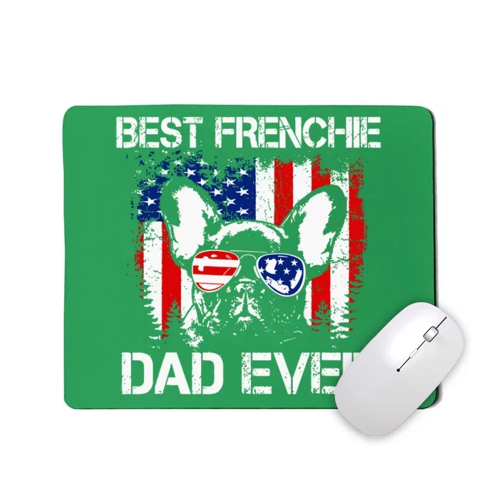 Vintage Best Frenchie Dad Ever US Flag Dog Dad Fathers Day Mousepad