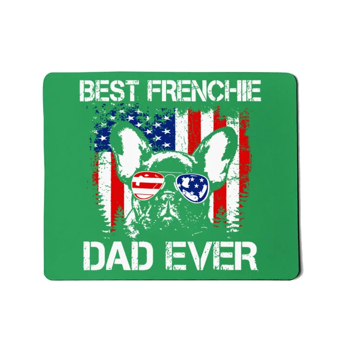 Vintage Best Frenchie Dad Ever US Flag Dog Dad Fathers Day Mousepad