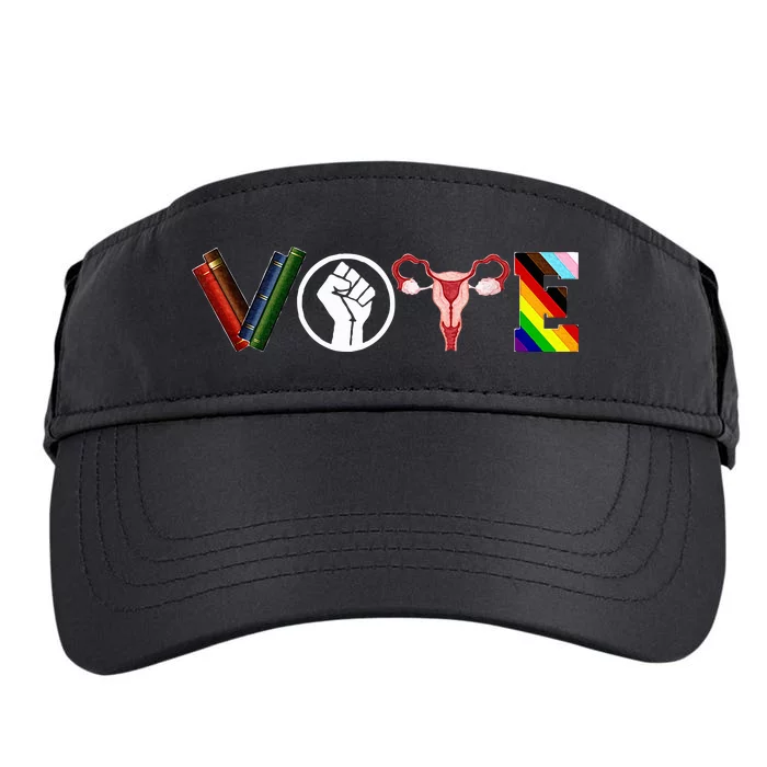 Vote Books Fist Ovaries Lgbt Adult Drive Performance Visor