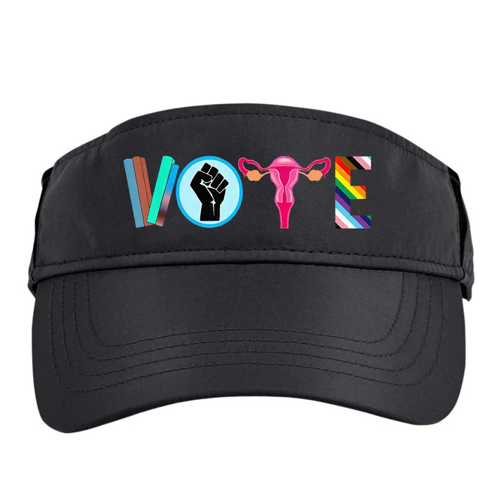 Vote Books Fist Ovaries Lgtbq Adult Drive Performance Visor