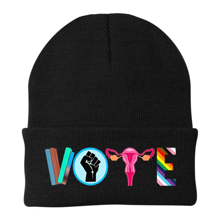 Vote Books Fist Ovaries Lgtbq Knit Cap Winter Beanie