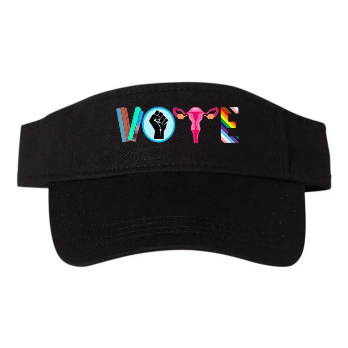 Vote Books Fist Ovaries Lgtbq Valucap Bio-Washed Visor