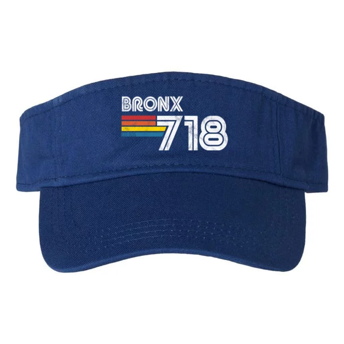 Vintage Bronx Funny Gift Proud 718 New York City State Gift Valucap Bio-Washed Visor