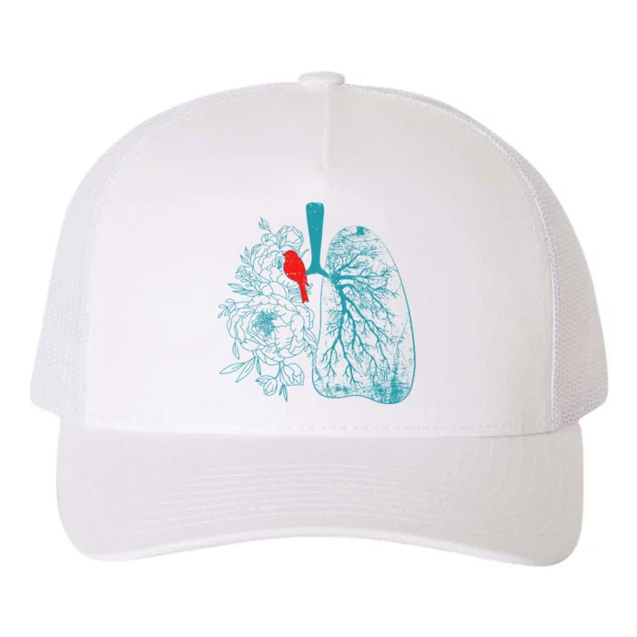 Vintage Boho Flower Floral Nature Lungs Yupoong Adult 5-Panel Trucker Hat