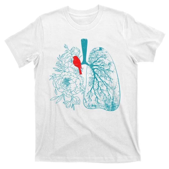 Vintage Boho Flower Floral Nature Lungs T-Shirt