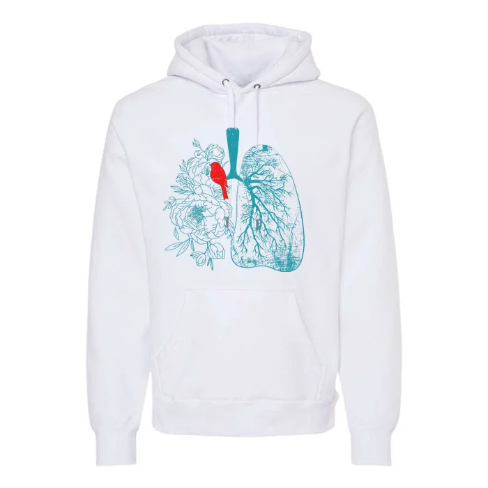 Vintage Boho Flower Floral Nature Lungs Premium Hoodie