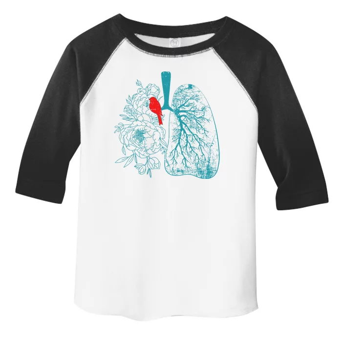 Vintage Boho Flower Floral Nature Lungs Toddler Fine Jersey T-Shirt