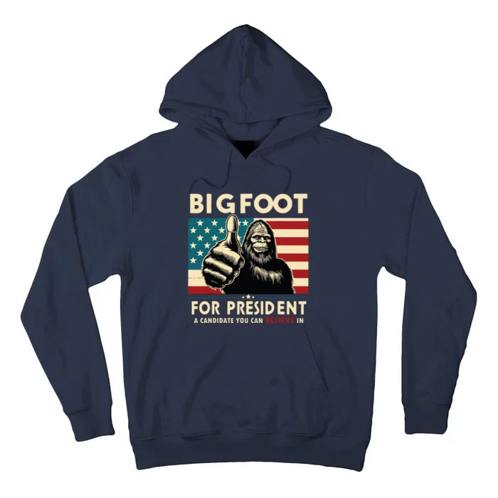 Vote Bigfoot For President 2024 Funny Election Tall Hoodie