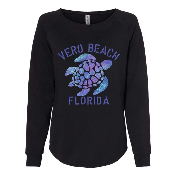 Vero Beach Fl Beach Design / Tribal Turtle Gift Womens California Wash Sweatshirt