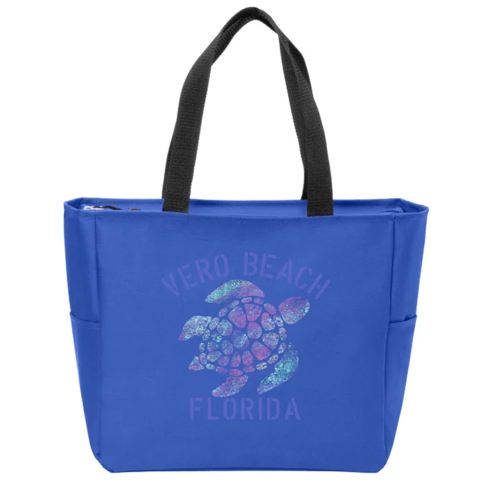 Vero Beach Fl Beach Design / Tribal Turtle Gift Zip Tote Bag