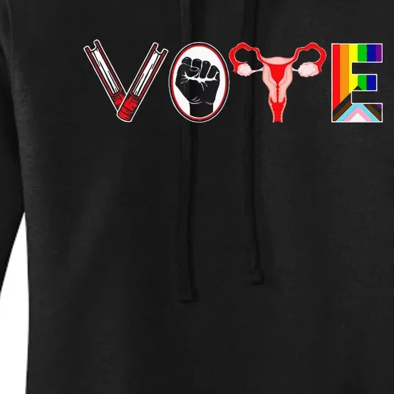 Vote Books Fist Ovaries Lgtbq Feminist Women Women's Pullover Hoodie