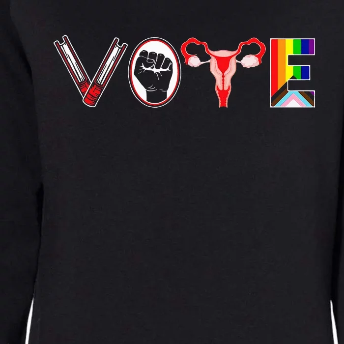 Vote Books Fist Ovaries Lgtbq Feminist Women Womens California Wash Sweatshirt