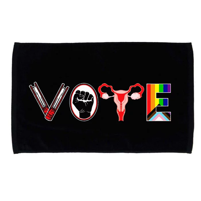 Vote Books Fist Ovaries Lgtbq Feminist Women Microfiber Hand Towel