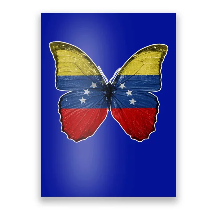 Venezuela Butterfly Flag Pride Venezuelan Flag Roots Funny Gift Poster