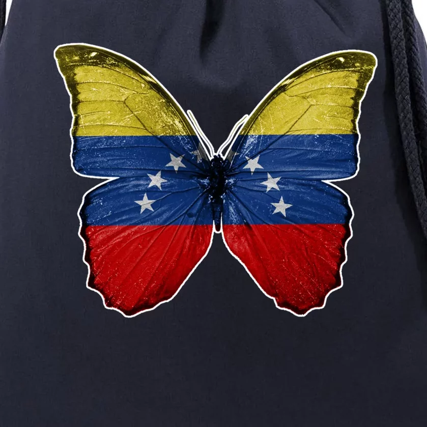 Venezuela Butterfly Flag Pride Venezuelan Flag Roots Funny Gift Drawstring Bag