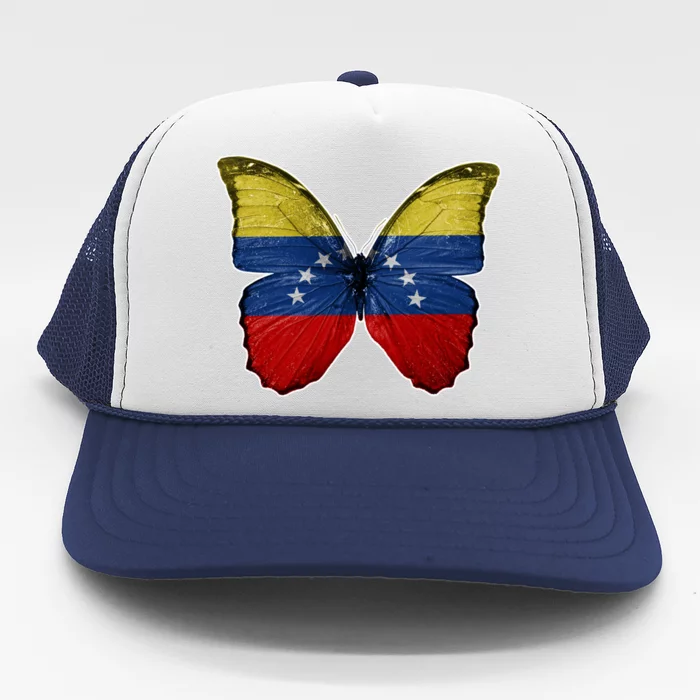 Venezuela Butterfly Flag Pride Venezuelan Flag Roots Funny Gift Trucker Hat