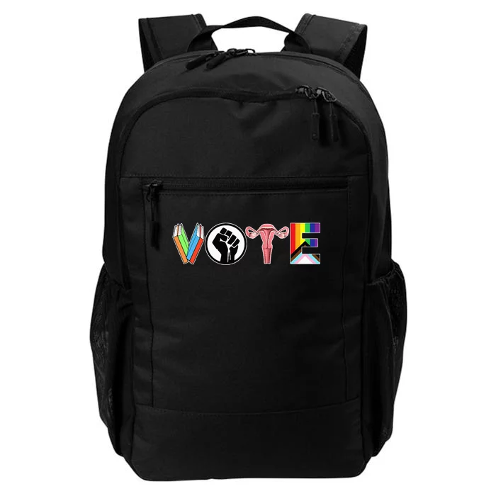 Vote Books Fist Ovaries Lgtbq Daily Commute Backpack