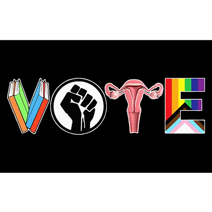 Vote Books Fist Ovaries Lgtbq Bumper Sticker