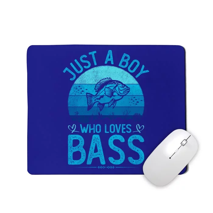 Vintage Bass Fish Just A Who Loves Bass Fish Fishing Gift Mousepad